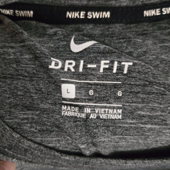 Nike Swim UPF 40+ Shirt, Men's Large, Gray Heather, Swim/Athletic - Picture 4 of 5